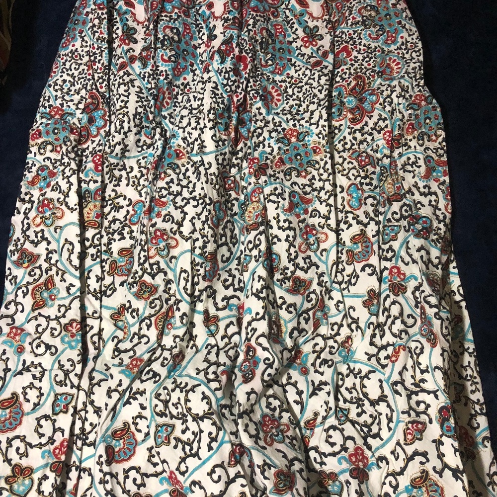 Coldwater Creek Boho Floral Paisley Midi Maxi Skirt 100% Cotton